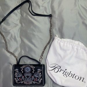 Brighton Floral Black Tote/Shoulder Bag